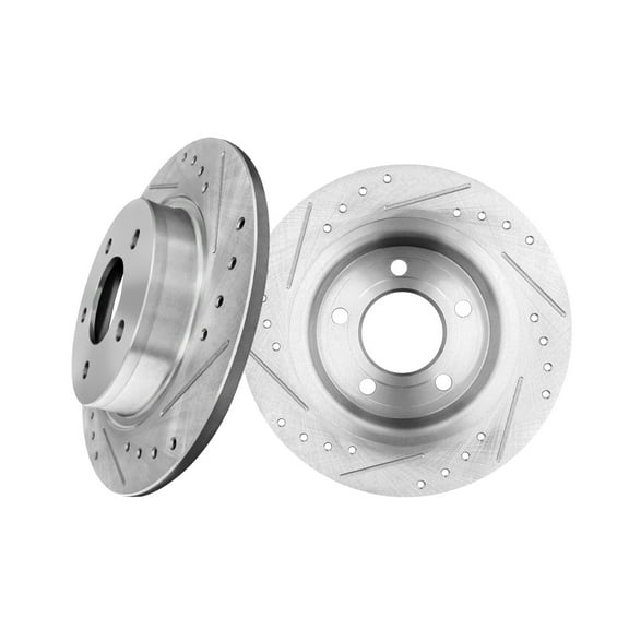 Rear Drilled Slotted Brake Disc Rotors 280mm For 2004-2013 Mazda 3