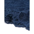 thumbnail image 5 of Unique Bargains Women's Elegant Floral Lace Crew Neck Short Sleeve Cocktail Party Dresses XL Royal Blue, 5 of 6