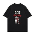 thumbnail image 2 of Black T Shirt God Dont Play About Me Religious Cross Print For Men Women Casual Wear Church Outfit Faith Statement Top, 2 of 4
