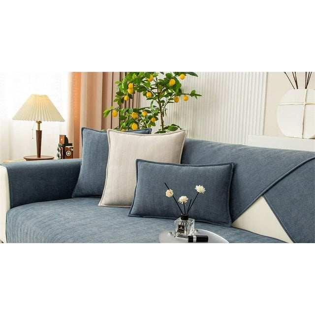 Bigersell Couch Cover - Sofa Cushion Covers - Soft Comfortable Throw Couch Cover Washable Sofa Cover Furniture Protector Lightweight Non-Slip Sky Blue