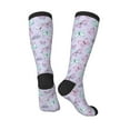 thumbnail image 4 of Bingfone Compression Socks For Women And Men Long Socks For Running Athletic Cycling Nurse-Purple Butterfly, 4 of 9