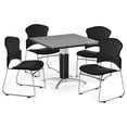 thumbnail image 5 of OFM Multi-Use Break Room Package, 42" Square Table with Fabric Stack Chairs, Gray Nebula Finish with Metal Mesh Base and Black Seats (PKG-BRK-048), 5 of 5