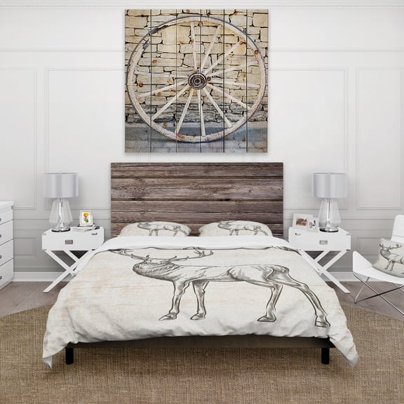 Designart 'Deer Wild and Beautiful VIII' Farmhouse Duvet Cover Set