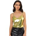 thumbnail image 1 of Camiseta de tirantes Allegra K Sinfonía verde S para mujer escote En V profundo, 1 of 6