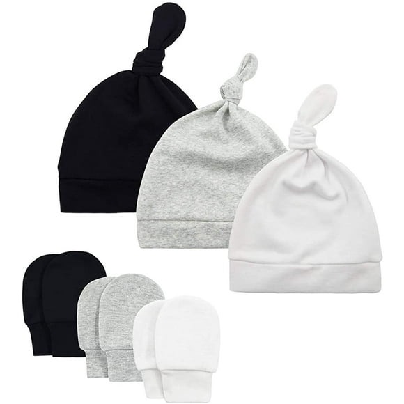 QUETO Nouveau-né bébé chapeau mitaines doux bébé chapeau et mitaines ensemble mignon bébé mitaines 0-6 mois bébé filles garçons chapeau mitaines