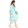 thumbnail image 4 of Sakkas Clementine Women's Tie Dye Caftan Dress/Cover Up Beach Kaftan Boho Summer - 36-Green - One Size, 4 of 5