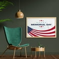 thumbnail image 2 of Memorial Day Wall Art with Frame, Happy National Holidays Patriotic Designed American Flag, Printed Fabric Poster for Bathroom Living Room, 35" x 23", Night Blue Vermilion, by Ambesonne, 2 of 2