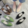 thumbnail image 5 of Mules for Woman Comfortable Pointed Toe Backless Loafers Flat Mule Business Casual Shoes Slides Slip on Black 40, 5 of 5
