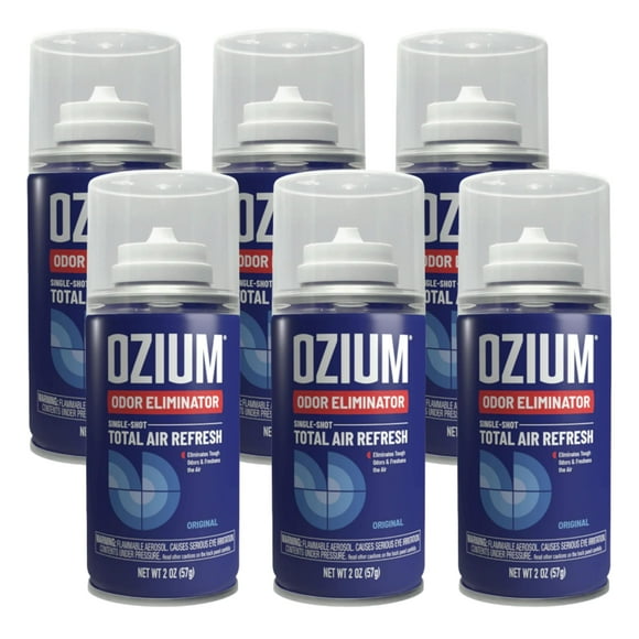 Ambientador Ozium para coche, eliminador de olores a humo de 57 ml, paquete de 6
