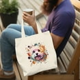 thumbnail image 4 of Maltese Portrait Watercolor Vintage Retro Styles Canvas Tote Bag Maltese Dog Lover Gifts Idea Reusable Shopping Grocery Bag - 00001, 4 of 5