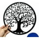thumbnail image 1 of Decoración de pared de árbol de la vida de metal, arte de silueta para regalo de interior, regalo al aire libre, decoración del hogar y jardín (negro, 28x28cm), 1 of 5