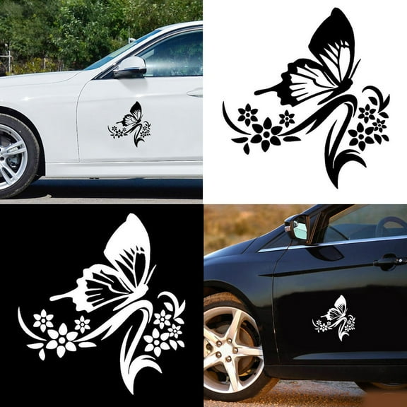 Soumake Reflective Flowers Butterfly Car Styling Decorative Stickers Auto Decals Decor