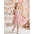 thumbnail image 6 of IBTOM CASTLE Toddler Girls 1950s Vintage Floral Embroidery Swing Dress | Retro Graduation Dress For Birthday Party Wedding Bridesmaid Communion Tulle Dresses, Sweetheart Mesh Pink, 6 of 7