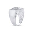thumbnail image 4 of Sterling Silver Mens Round Diamond Cluster Ring 1/5 Cttw, 4 of 4
