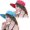 Watermelon Red+Sky Blue, variant on 2PCS Womens Ponytail Wide Brim Sun Hat Packable UV Protection Beach Cap for Fishing & Hiking