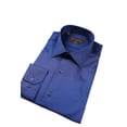 thumbnail image 3 of Men's Classic Collar Shirt, 100% Cotton Satin Fabric Stylish Navy Blue Shirt, 3 of 3