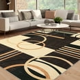 thumbnail image 4 of Washable Modern Area Rug – Soft Low Pile, Non-Slip, Non-Shedding, Mark Resistant – Abstract Geometric Carpet for Living Room, Bedroom, Dining Room, Nursery, Learning Space, 4 of 11