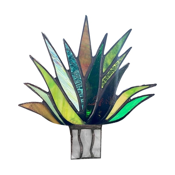 Planta de aloe en maceta pintada de acrílico A Fiudx Decoración del hogar