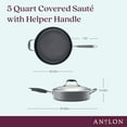 thumbnail image 2 of Anolon Advanced Home Hard Anodized Nonstick Sauté Pan with Helper Handle and Lid, 5 Quart - Moonstone, 2 of 8