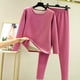 thumbnail image 3 of Jumpingount Conjunto de ropa interior térmica para mujer, calzoncillos largos cómodos para clima frío y cálido, ropa interior de cuello de Color Ropa interior Rojo rosa 2XL Jumpingount AP013725-19, 3 of 6