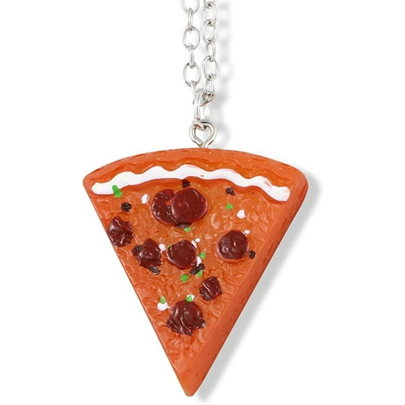 Emerald Park Jewelry Pizza with Pepperoni Charm Chain Necklace