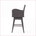 thumbnail image 4 of Outdoor Barstool 1-Piece Modern Multi-Brown Swivel with Tapered Legs for Patio Backyard | PE Rattan+Iron+Waterproof Fabric | Solid Back, 4 of 14