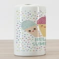 thumbnail image 3 of Hello Summer Ceramic Toothbrush Holder, Flavored Ice Cream Cones Topping with Lettering and Polka Dots, Decorative Versatile Countertop for Bathroom, 4.5" X 2.7", Multicolor, 3 of 4