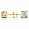 thumbnail image 2 of 2.00 Carat D/VVS1 Round Brilliant Cut Diamond Stud Earrings for her Screw Back Solid 14K Yellow Gold Beautiful Studs Earring, 2 of 5