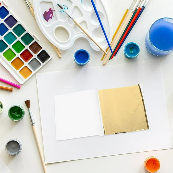 MLINS 200pcs Imitation Sheets Easy to Use Gold Foil Sheets Handcraft Accessories for Art Crafting and DIY Decorations