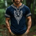 thumbnail image 3 of Viking Shirts for Men Summer Short Sleeve V Neck T-Shirts Vintage Norse Mythology Graphic Tee Shirt, 3 of 5
