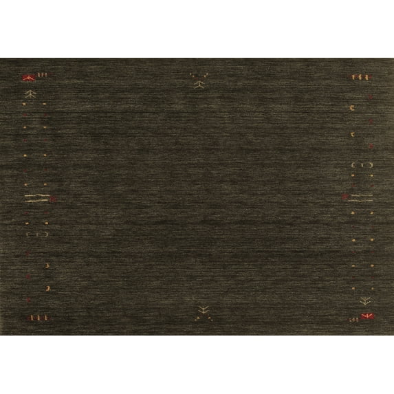 Ahgly Company Indoor Rectangle Abstract Brown Contemporary Area Rugs, 4' x 6'
