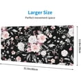 thumbnail image 3 of Pink White Rose Floral Gaming Mouse Pad Desk Mat XL 31.5×11.8 in Spring Cute Flower Black Extended Mousepad 30X80cm with Non-Slip Rubber Base Stitched Edge Large Desk Pad for Women Gamer Office Home, 3 of 6