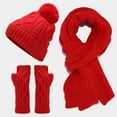 thumbnail image 2 of HNMKIU Warm Wool Scarf Hat and Gloves Set for Men and Women - Stylish Autumn Winter Knit Accessories for Cold Weather,One Size, 2 of 6