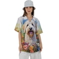 thumbnail image 4 of Welcome Spring Summer Soft Coated Wheaten Terrier Portrait Flower Blue Sky Hawaiian Shirt Breathable Summer Unisex Merch Wheatie Dog Lover - 12001, 4 of 6