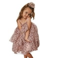 thumbnail image 2 of Huowey Girls Polka Tiered Dress Tutu Strapless Sleeveless Formal Wedding Party Gown Layered Solid Color High Waist Dresses Clothes,Brown,18-24 Months, 2 of 6