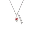 thumbnail image 2 of Delight Jewelry Silvertone Red Heart Spinner Silvertone Courage Strength Wisdom Honesty Bar Charm Necklace, 23", 2 of 4