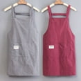 thumbnail image 6 of Hadanceo Cooking Apron Stripe Printing Front Pocket Sleeveless Kitchen Women Doing Housework Clothes Protector Apron, 6 of 8