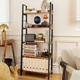 Qhomic 5Tier Ladder Shelf Bookshelf Bookcase Leaning Shelves Storage