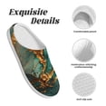 thumbnail image 5 of Xecao Emerald Color Gold Marble Print Cotton Slippers Fuzzy Warm Cozy Slippers Non Slip House Slippers For Indoor Outdoor Cotton Slippers House Slippers-11, 5 of 7