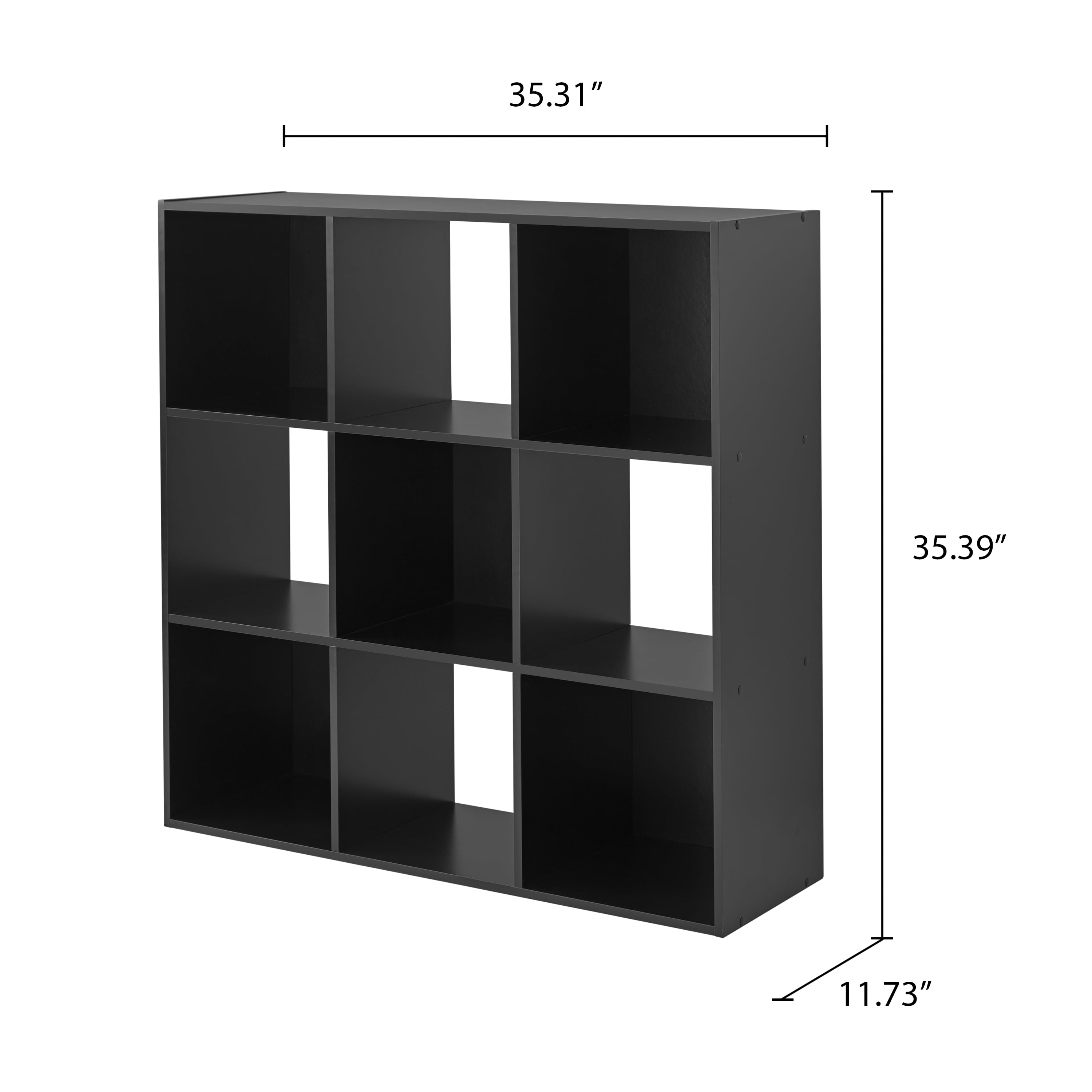 Mainstays 9-Cube Storage Organizer, Black - 3