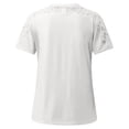 thumbnail image 6 of Oversized Tshirts for Women, Elegant O Neck Short Sleeve Lace Business Blouse, White M, 6 of 6