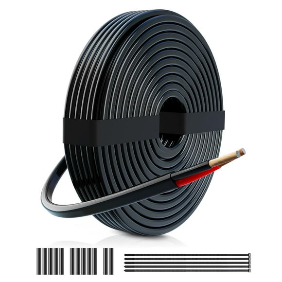 shiyou-14 Gauge Wire 15FT 2 Conductor Electrical Wire, 14 AWG Wire Stranded PVC Cord, 12/24V Low Voltage/Tinned Copper/Flexible/14/2 Wire for Automotive Wire LED Strips Lamp Lighting Marine