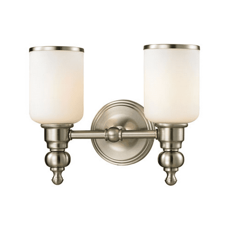 

Bath Lighting 2 Light With Brushed Nickel Finish Medium Base 13 inch 200 Watts - World of Lamp