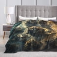 thumbnail image 4 of Wolf Fleece Blanket - Soft Plush, Cozy Throw for Kids and Adults - Throw Blanket with Pack of Wolves Over Forest Print, Ideal for Beds, Couches, and Travel 50x40, 4 of 5