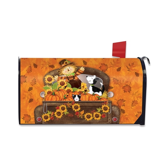 Briarwood Lane Fall Mailbox Cover  - Standard Size - Fall Harvest Pickup For Fall Mailbox Cover