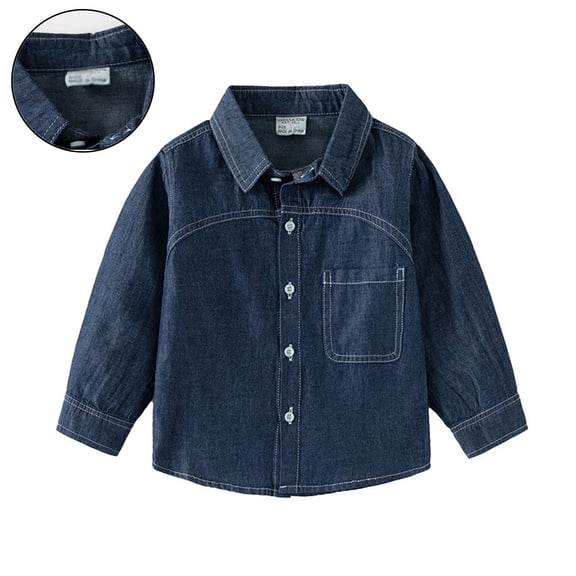 Boys Jean Jacket Long Sleeve Button down Boys Blue Jacket Lightweight Jacket Boys' Outerwear Jackets & Coats 4-5 Years