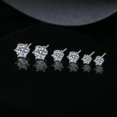 thumbnail image 5 of 1 Carat 6.5mm D-Color Round Moissanite Stud Earrings, S925 Sterling Silver, 6 Prong Design, Simple and Elegant for Women, 5 of 5