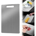 thumbnail image 2 of Cutting Board for Kitchen Multi-Sized,304 Stainless Steel Cutting Board,Non Slip,BPA Free Reversible,Kitchen Chopping Board for Meat Bread Vegetables Fruits,Kitchen Gadgets Gift, 2 of 8