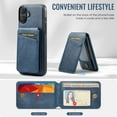 thumbnail image 6 of for iPhone 16 Plus Case [Compatible with MagSafe] with Removable Card Holder Magsafe case Wallet 2 in 1 Detachable Back Cards Slot Premium PU Leather Magnetic Car Holder Mount case, Blue, 6 of 12