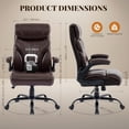 thumbnail image 3 of Yeshouse Silla de oficina grande y alta, silla ergonómica ancha para juegos con capacidad de 227 kg (500 lbs), brazos abatibles, silla de ordenador de cuero reclinable de 100 a 118°, altura ajustable, 3 of 7